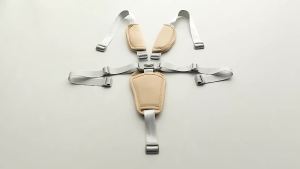 Baby harness for pushchair dinner chair highchair 5 points safety belt length adjust PU leather shoulder crotch pad Universal