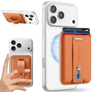 AE New Magsafe Magnetic wristband card holder phone stand desktop support leather portable multifunctional universal