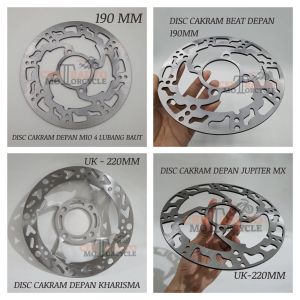 DISC PIRINGAN CAKRAM DEPAN 4 LUBANG BAUT MODEL POLOS TITANIUM UKURAN 190MM & 220MM TERSEDIA MOTOR MIO OLD JUPITER MX KARISMA BEAT DLL Komponen Rem Motor Titanium - Lazada