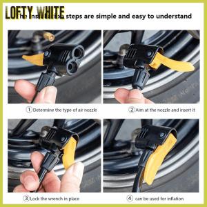 Lofty White ที่ปั๊มเท้ารถจักรยานยนต์รถจักรยานรถยนต์แหวนว่ายน้ำบอลเหยียบใช้ในครัวเรือนปั๊มอเนกประสงค์ขนาดกะทัดรัด