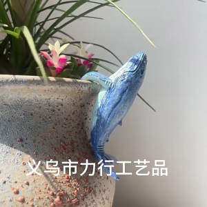Artistic Hand Painted Whale Figurine Sculpture Durability Resin Craft For Poolside Decoration And Garden Backyard Accent