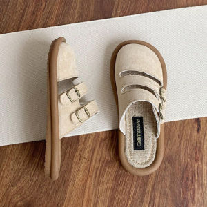 [Free Shipping] 2026 New Summer Vintage Round-Toe Womens Soft-Soled Breathable Cotton-Linen Sandals Versatile Womens Slippers