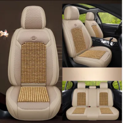 Áo Ghế Ô Tô Cao Cấp - FULL BỘ GHẾ TRƯỚC SAU Lót Ghế Tựa Lưng Bi Gỗ Pơ Mu Cao Cấp - Áo Ghế Ô Tô Lót Liền Massage Lưng Chất Liệu Da Cao Cấp