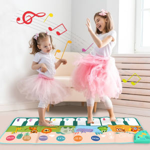 110x36cm Baby Music Mat with 8 Animal Sounds Piano Keyboard Touch Play Mat Educational Toys for Kids