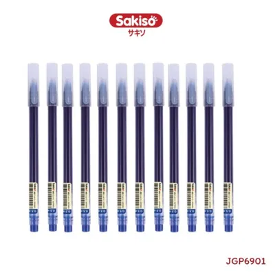 ปากกาเจล ปลอก Sakiso สีหมึกน้ำเงิน ดำ แดง 0.7 mm. รุ่น JGP006