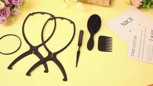 ProSuites 2 Pack Wig Head Stand with 3 PCS Wig Brush Comb Travel Wig Holder Comb Set for Women Multiple Wigs