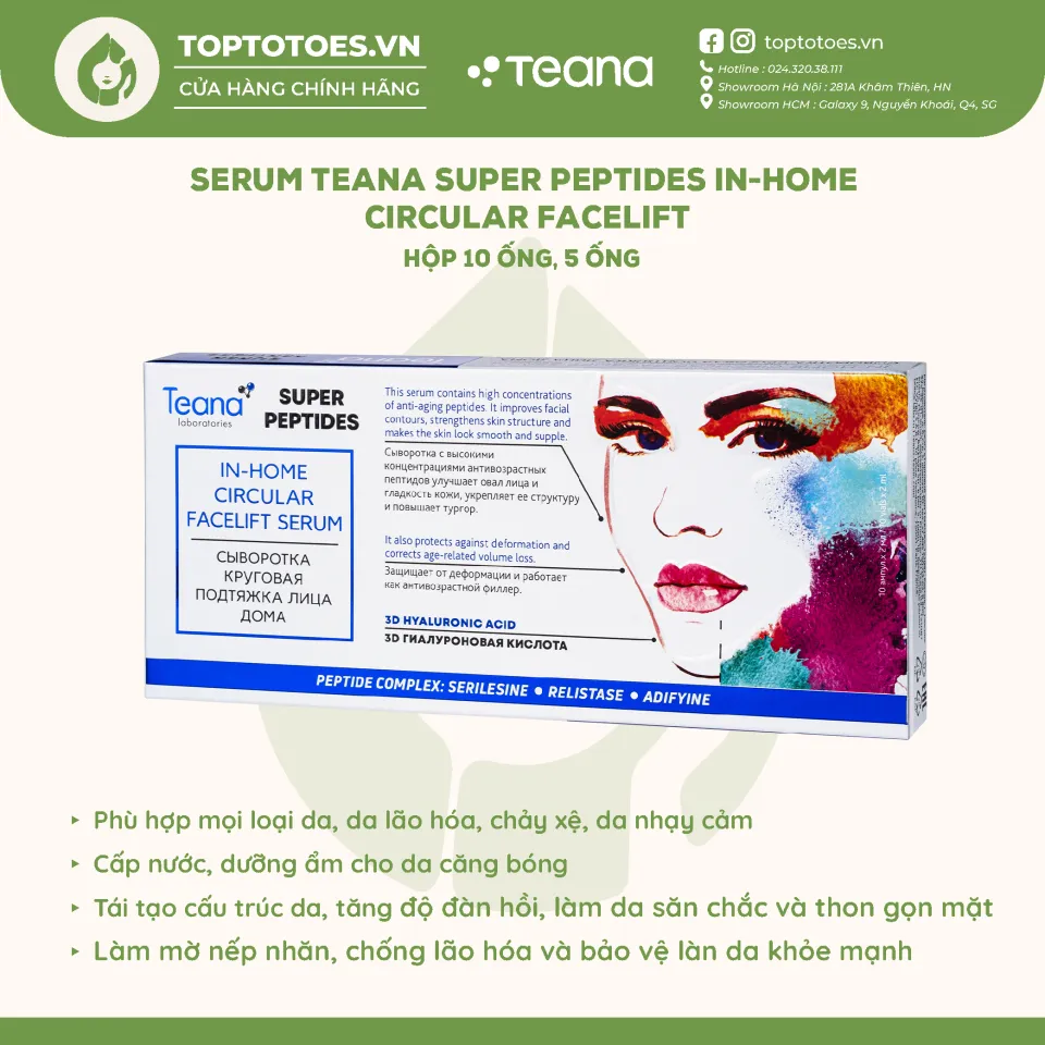 Serum Teana Super Peptides In-home Circular Facelift làm thon gọn mặt, trẻ  hoá da 20ml | Lazada.vn