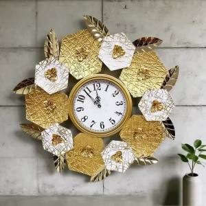 Sacesr Metal Wall Clock Luxury Living Room Decoration Flower Wall Clock Interior Aesthetic Silent Mechanical Watch Home Decor Items N7Y3P