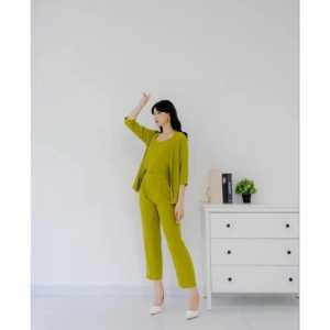 SETELAN WANITA 3IN1 KOREAN STYLE /ONE SET REMAJA CRINKLE 3IN1 KEKINIAN