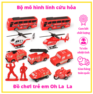 Bộ Đồ Chơi Mô Hình Xe Phương Tiện Lính Cứu Hỏa Cho Trẻ Em