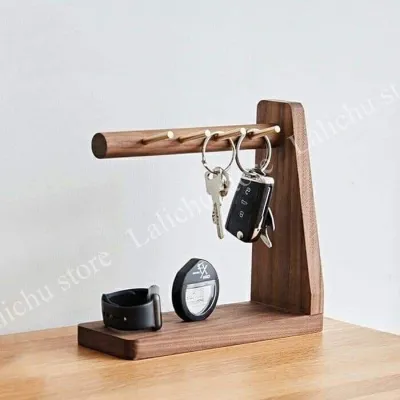 Kệ Treo Chìa Khóa Để Bàn Bằng Gỗ Giá Treo Móc Khóa Đồng Hồ Phụ Kiện Decor Nhà Cửa
