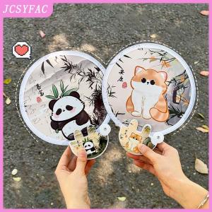 JCSYFAC Portable Cartoon Folding Fan Kawaii Creative Foldable Fan Cool Summer Hand Fan Flying Disk Pocket Cloth Fan Gifts For Kids