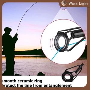 Warm Light เบ็ดตกปลาสแตนเลสด้านบนแหวนพอร์ซเลน8ชิ้น DIY ปลายเบ็ดตกปลาอุปกรณ์ตกปลา Pesca