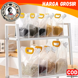 PENYIMPANAN TRANSPARAN KANTONG MAKAN SERBAGUNA/ WATER KANTONG AIR PORTABLE JERIGAN LIPAT POUCH