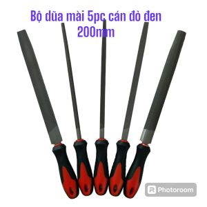 Dụng cụ mài kim loại - Bộ dũa mài KIM LOẠI 5PC cán đỏ đen và cán vàng đen _200mm ( mầu ngẫu nhiên)