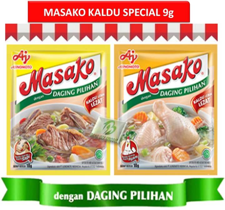 Masako Bumbu Kaldu Special Daging Pilihan Ayam Sapi 9g Ajinomoto