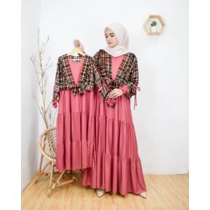 GAMIS KEYSHA BUSUI ONE SIZE LD 120CM BAHAN RAYON PREMIUM MIX TWILL 3 RUFLLE / BAJU GAMIS WANITA TERBARU 2022 / GAMIS HITAM.