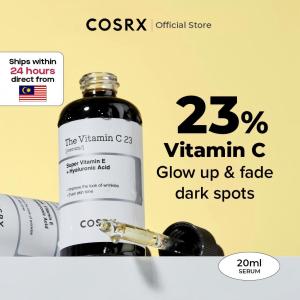 COSRX The Vitamin C 23 Serum 20ml 23% Pure Vitamin C Serum with Super Vitamin E & Hyaluronic Acid to Fade Dark Spots & Brighten Skin