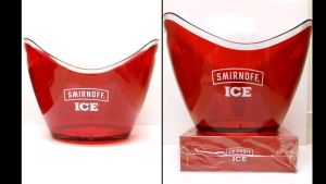 Guinness Bright Green or Smirnoff Ice cooler ice red transperant bucket offer with scatches defect due too long keep