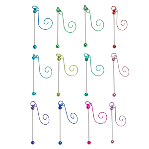 Pack Of 5 Beadable Metal Christmas Hangers for Crafting and Tree Decoration Colorful Hanging Hook Craft Accessories