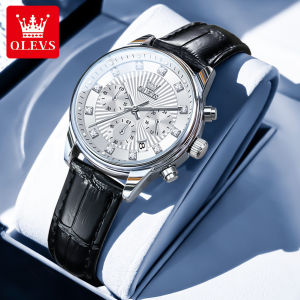 OLEVS Watch For Women Waterproof Original Leather Strap Green Quartz Fashion Ladies Wristwatch