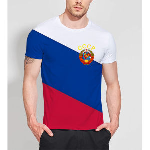 [Local Stock] HBESTY Halloween Christmas Summer Russian Flag Emblem 3D Print T-Shirts Men Women Round Neck Short Sleeve T Shirt Oversized Street Tees Top Mens Clothing