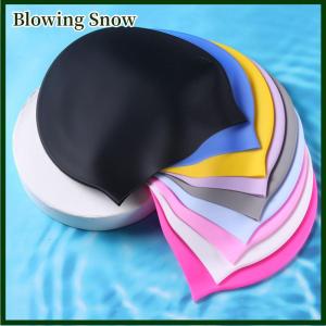 Blowing Silicone World Silicone Swimming Cap Men Women Long Hair Waterproof Color High Elastic Adults Swim Pool Hat Diving Hat