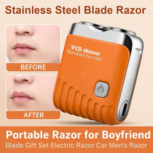 Portable Steel Blade Electric Shaver Easy Shaving Long Battery Life Car Mens Razor Gift Box