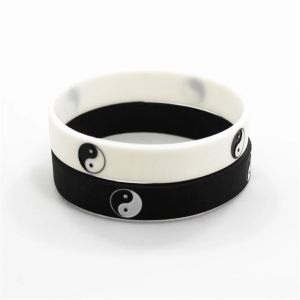 PLLEWY Cool Yin Yang Charm Street Dance Silicone Bracelets Jewelry Accessories Tai Chi Silicone Wristband Sports Rubber Bracelets