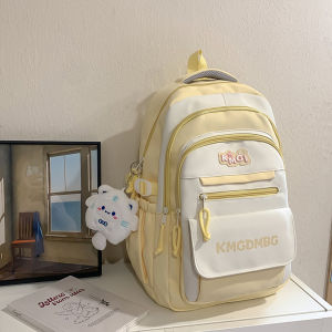 New model with high aesthetic appeal and large capacity ins Lightweight stylish simple color-blocking versatile backpack for middle and high school students