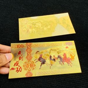 Tiền Con Ngựa Macao 100 Vàng Plastic 2026  kèm bao lì xì siêu kute quà tặng ý nghĩa Tết