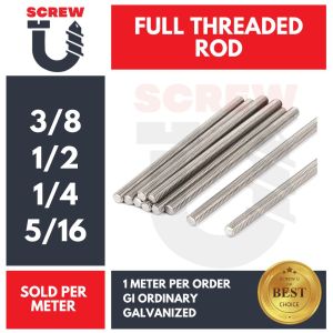 3/8 1/2 1/4 5/16 Full Threaded Rod | Galvanized (GI) 1 Meter Per Order