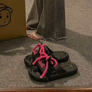 [Free Shipping] New Fashionable Bowknot Thick-Soled Slippers For Women Summer Outdoor Beach EVA Low-Heel Sandals For Women