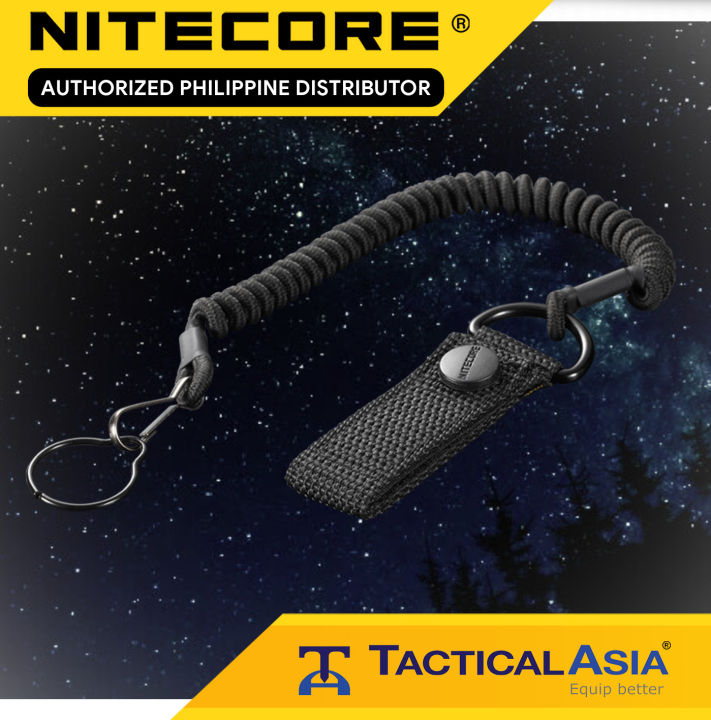 Dragonne Tactique NiteCore NTL20 Pour Lampes Torches P12, P20, EC20 - Avec Clip Et étui - Noir