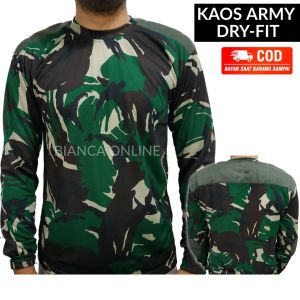 Kaos Loreng Pria Dryfit Malfinas Bantalan Penembak Lengan Panjang