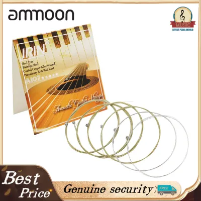 Acoustic Folk Guitar Strings Replacement Full Set 6pcs(.011-.052) Steel Core Copper Alloy Wound with End Ball Medium Tension