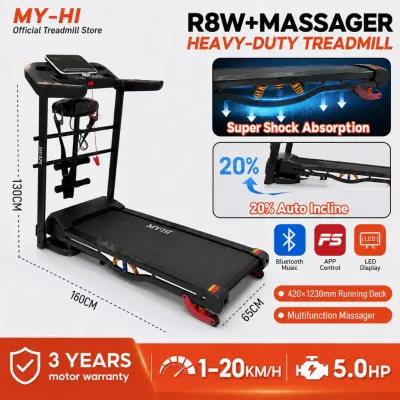 MY-HI Electric Treadmill Foldable 16KM/H Incline Adjustment Bluetooth Heavy Duty ZC700-JC700