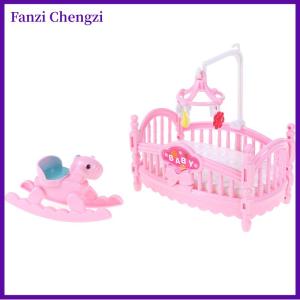 Fanzi ตุ๊กตาเตียงโทรจันม้าเด็กห้องขนาดเล็กเล่นฉาก props