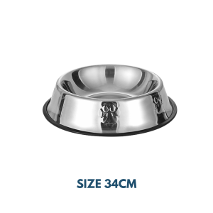 Mangkok Stainless Dengan Alas Karet - Wadah/Tempat Makan Kucing Anjing Hewan Mangkuk Murah Tempat Pakan Minum - Pet Bowl Anti Karat - Mangkuk Stainless Steel Anjing Kucing Anti Slip Anti Semut Selip Pet Bowl Aksesoris Hewan