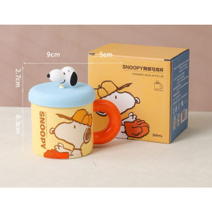 Cartoon Cute Snoopy Ceramic Mug with Lid - A Stylish Cup for Her Perfect for Coffee & Home Cartoon Gift