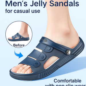 Mens beach sandalsMens Soft Sole Lightweight Sandal Slippers Jelly Beach Shoes Treading Shit Feeling Sandals
