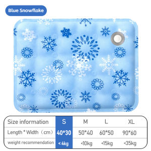 Pet Dog Self Cooling Mat Pad ice gel Waterproof Dog Bed Sleeping Mat Pad Pet Cooling Pad Ice Gel Summer Cooling Mat Waterproof Breathable Bed Pet Cat Dog Sleeping Bed (Snowflakes)