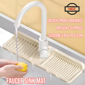 Silicone Faucet sink mat  Splash Proof Mat Drainage Heightened Non Slip Ramp Mat Kitchen sink tap drain mat