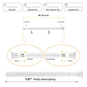 140-280cm Multi Function Telescopic Tension Rod Punch-free Shower Curtain Rod Stainless Simple Support Rod ExtendableRod