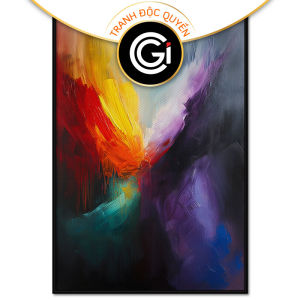 Tranh trừu tượng sơn dầu. Tranh treo tường dán tường Canvas. CGI-249