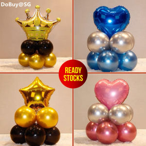 🔥SG LOCAL STOCK🔥Balloon Pillars Chrome Balloon Metallic Balloon Foil Balloon Party Supply Birthday Balloon Anniversary New Year Christmas Wedding Company Event Shop Decoration