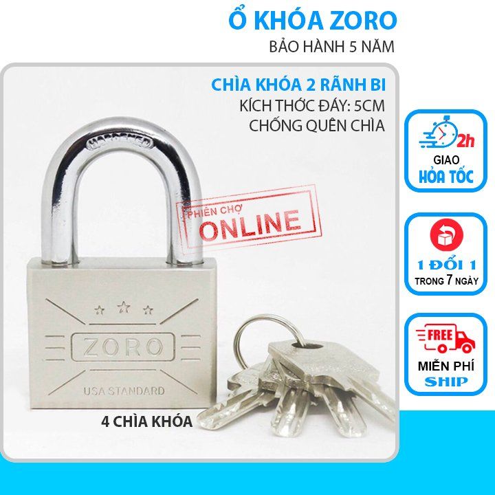 Ổ KHÓA ZORO 5P-CHÌA MUỖNG