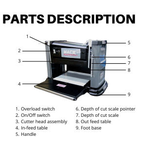 MACE Plus 1500W Wood Thicknesser Planer10000rpm Heavy Duty Desktop Woodworking Machine Mesin Ketam Kayu