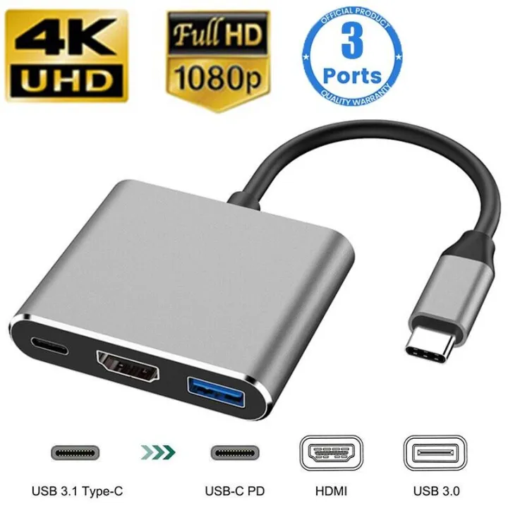 Hub 3 In 1 USB-C 3-in-1 Hub with 4K Video Output | Lazada PH