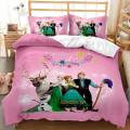 clu Disney Frozen 3in1 Bedding Set Bed Sheet Quilt Cover Bedroom Washable Comfortable Home Suit ulc. 